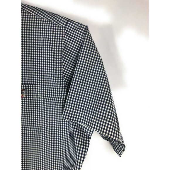 American Living Men's XL Short Sleeve Button Up Blue Check Cotton Shirt 23 - Picture 4 of 4